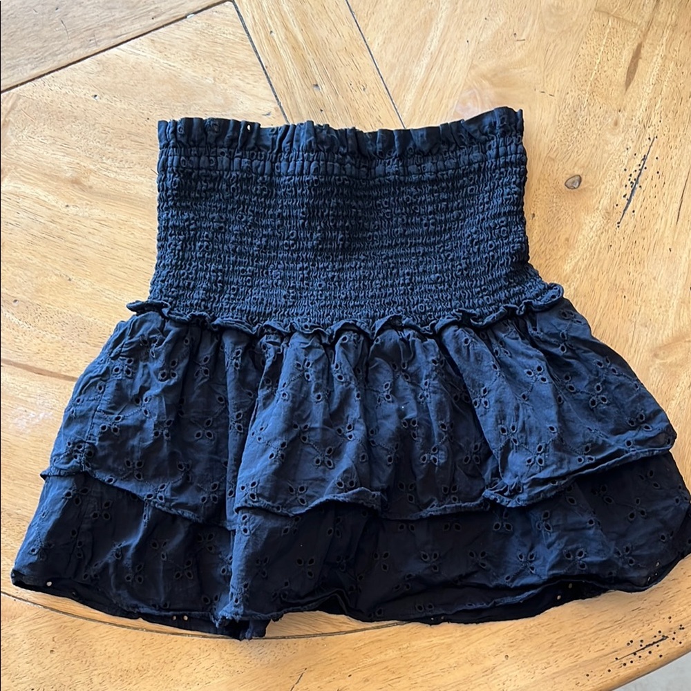 Black Smocked Women's Skirt